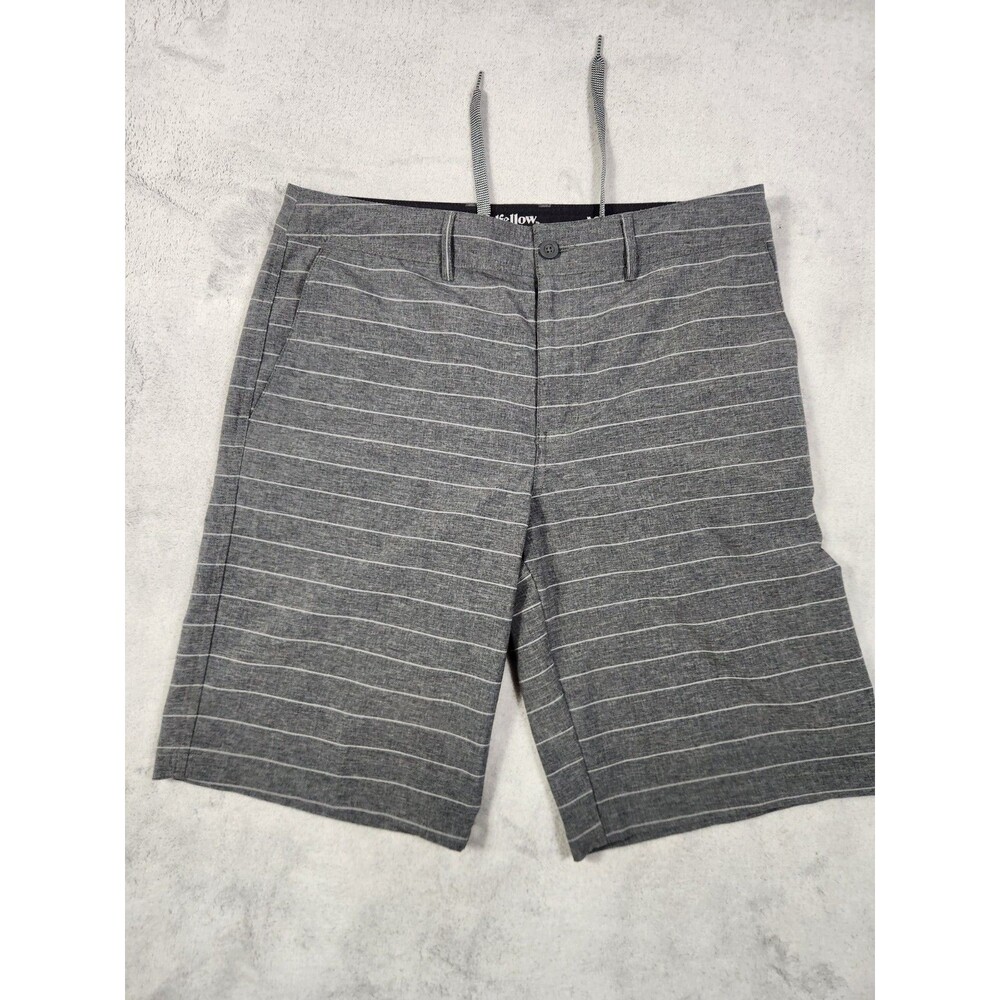 Goodfellow & Co Mens Shorts Size 32 Gray White Stripe Athletic Stretch 10"...